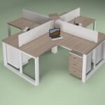 Oxford 4 Person L Shaped Workstation