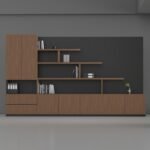 Orange Executive Display Cabinet (Black Leg)