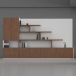 Orange Executive Display Cabinet (White Leg)