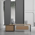 Cube Straight Manager Desk (Black Leg)