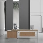 Cube Straight Manager Desk (White Leg)