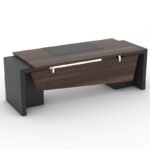 Cherry Executive Desk with Cable Management & Custom Designs - Image 4