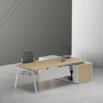 Orange Executive Desk (White Leg)