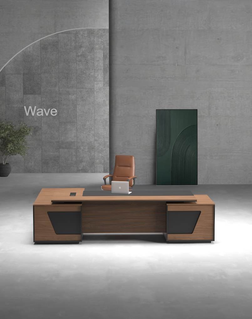 2-459-1-1.jpg Wave Executive Desk (Black Leg) - Image 1