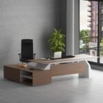 Crystal Executive Desk (White Leg)