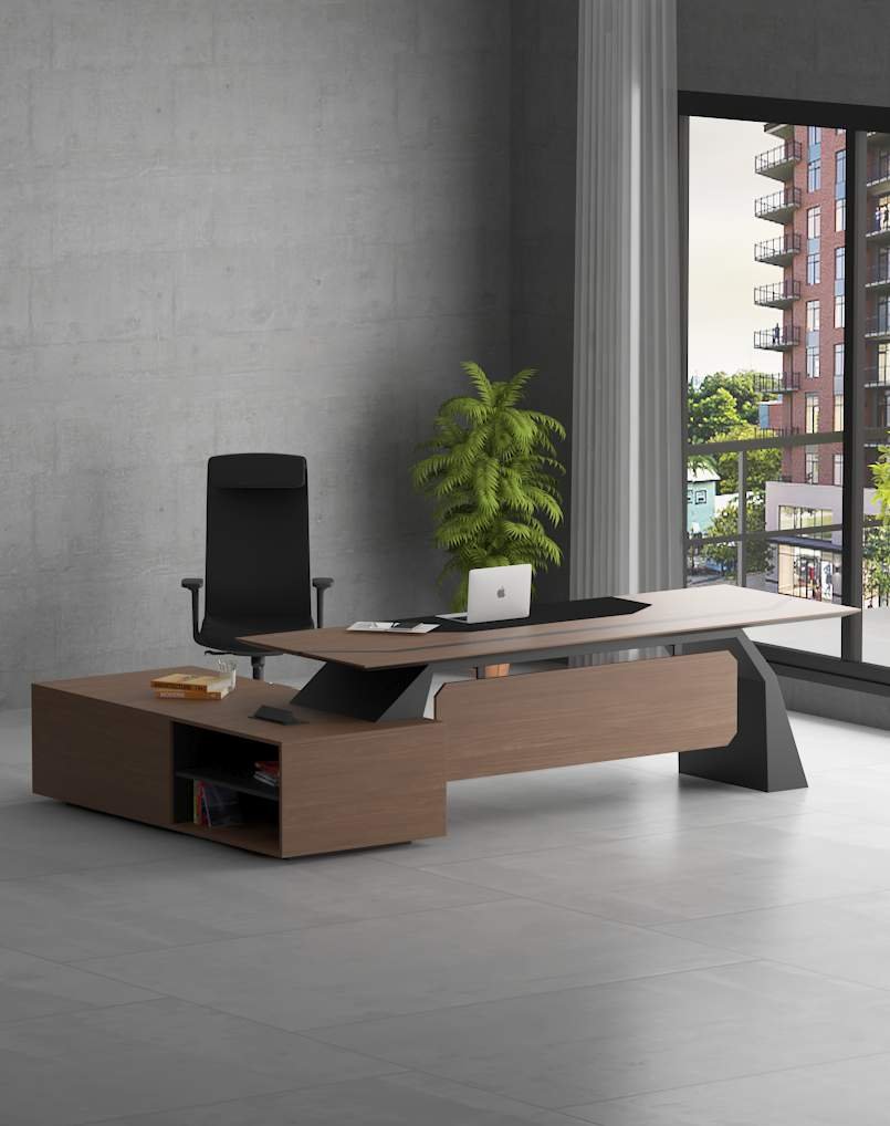 2-515-1-1.jpg Crystal Executive Desk (Black Leg) - Image 1