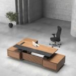 Ergo Ergonomic Executive Desk (Black Leg)