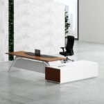 Orange CEO Executive Desk (White Leg)