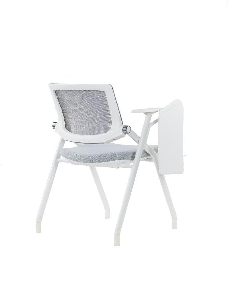 20231107-02024-1.jpg HY-130D White Frame Grey Mesh Grey Fabirc - Image 1