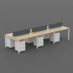 6 Person Workstation Office Desk  – Custom Modern Workstation for Teams