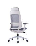 EVL-004A | White Frame Grey Mesh/fabric - Image 2