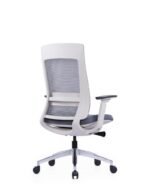 EVL-004B | White Frame Grey Mesh/Fabric - Image 2
