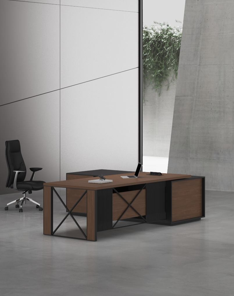 32-11-1.jpg Cube Executive Desk (Black Leg) - Image 1