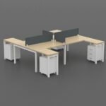 4 Person Cubicle Workstation - Premium Modern Workstation Table