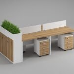 Bell 4 Person Workstation with Drawer