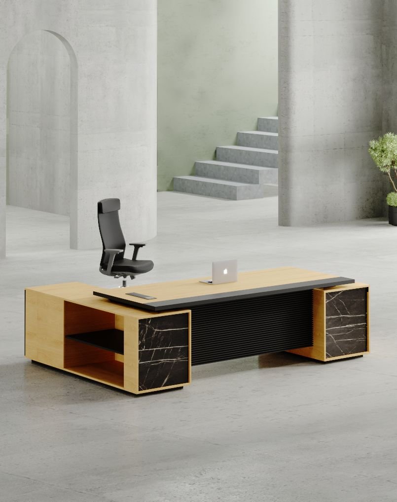 7-39-1.jpg CEO Executive Desk (Black Leg) - Image 1
