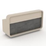 Lucatra Reception Desk with Lock Mobile Pedestal