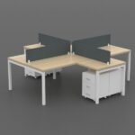 Amora 4 Person Cubicle Workstation