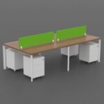 Cluster of 4 Face-to-Face Workstation Desk
