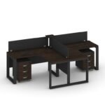 Aku Series Cluster of 2x T-Shape Workstation Desk