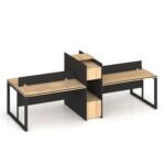 Jacob Series Storage Cluster of 4 Face to Face Workstation Desk