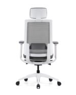 VIX-B-BS | White  Frame Grey Mesh/fabric - Image 3