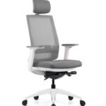 VIX-B-BS | White  Frame Grey Mesh/fabric