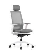 VIX-B-BS | White  Frame Grey Mesh/fabric