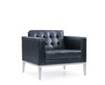 Single Black Leather Sofa