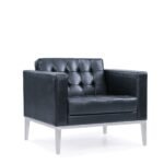 Single Black Leather Sofa