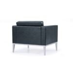 Single Black Leather Sofa - Image 2