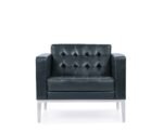Single Black Leather Sofa - Image 3