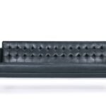 Long Black Leather Sofa For Office Area