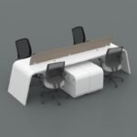 Custom-Made 4 People Workstation Table with EGGER® Germany Board