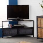 Ascot Corner TV Stand In Reclaimed Wood And Metal Frame