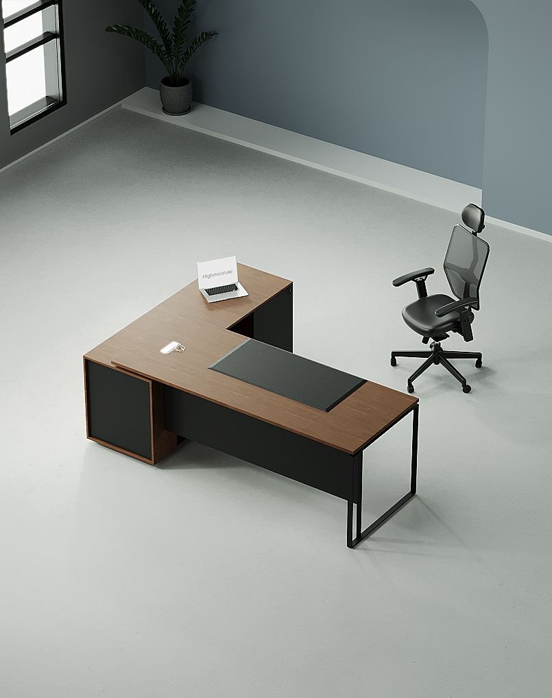 b-lincoln-walnut-1-1.jpg Sync Manager Desk (Black Leg) - Image 1