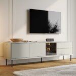 Epiro Large Wooden TV Stand in Cashmere & Dark Oak - 194cm - UK