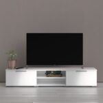 Match TV Unit 2 Drawers 2 Shelf in White High Gloss