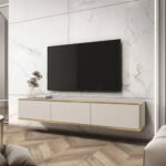 Oro Floating TV Cabinet in Beige - 175cm