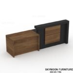 Omar Reception Desk with Lockable Wooden Pedestal