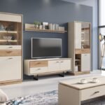 Rivero 2 Door 2 Drawer TV Unit in Grey and Oak - UK