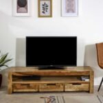 Surrey Large TV Stand With 3 Drawers in Solid Wood 150cm - UK