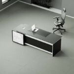 Flat Straight Manager Desk (White Leg)
